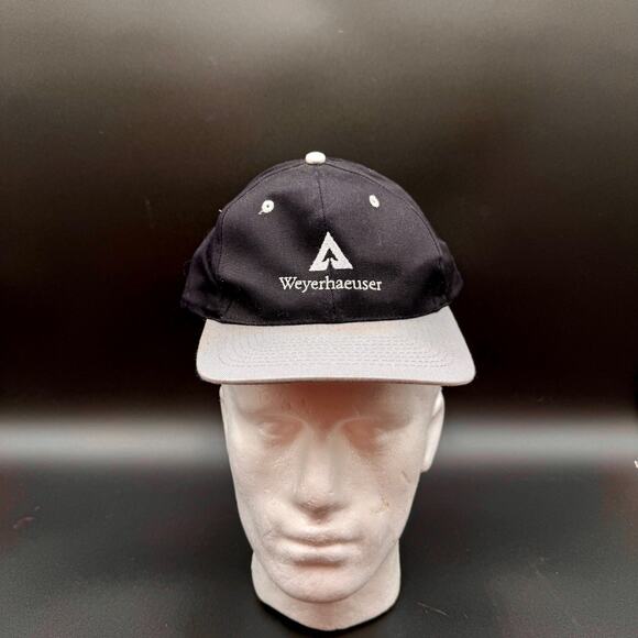 Weyerhaeuser Logo Snapback Hat Black Gray Cap KC Brand One Size
